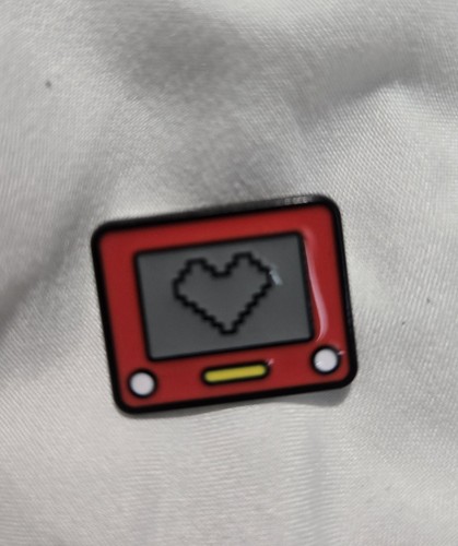 Etch sketch enamel - enamel, badge